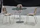 tempered glass chromed leg dining table