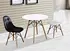 glass table with wooden legs