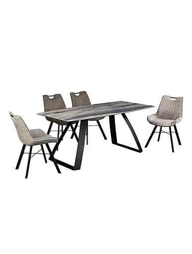 dining table with metal