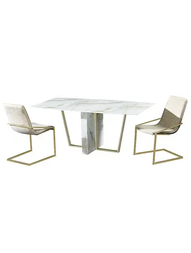 dining table with metal
