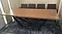 rectangular table with metal legs