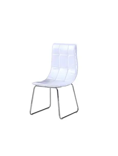 white faux leather chair