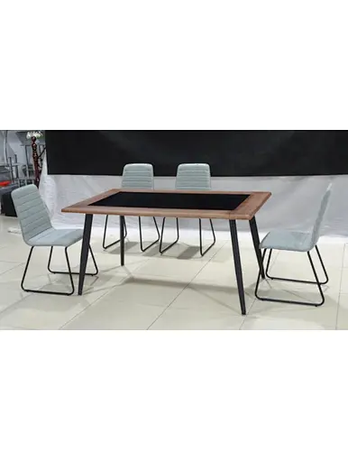 dining table with metal