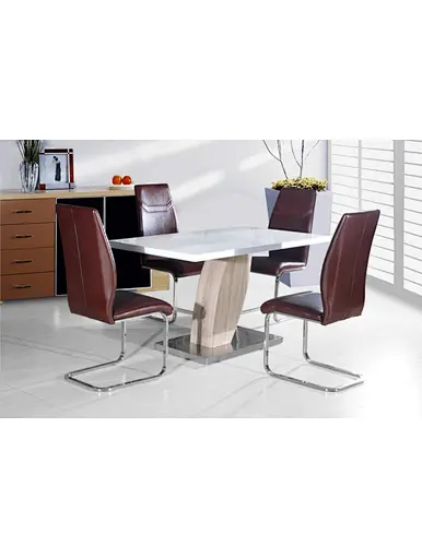 white high gloss dining table