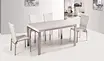 WHOLESALE 4 SEATER WHITE HIGH GLOSS MDF DINING TABLE WITH STABLE STAINLESS STEEL LEGS