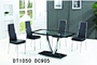 WHOLESALE 4 SEATER BLACK AND CLEAR TEMPERED GLASS DINING TABLE WITH STABLE METAL LEGS