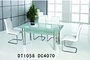 WHOLESALE 4 SEATER CLEAR TEMPERED GLASS DINING TABLE WITH STABLE METAL LEGS