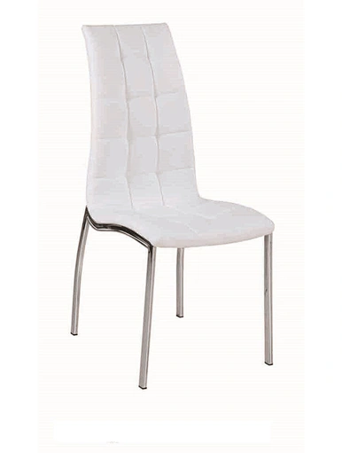white faux leather chair