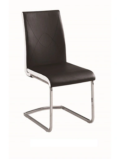 black chair dining leather
