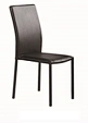 WHOLESALE BLACK FAUX LEATHER DINING CHAIR WITH STABLE METAL LEGS