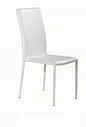 WHOLESALE WHITE FAUX LEATHER DINING CHAIR WITH STABLE METAL LEGS