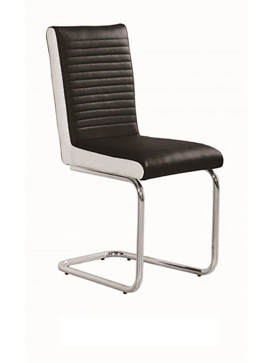 black white leather dining chair