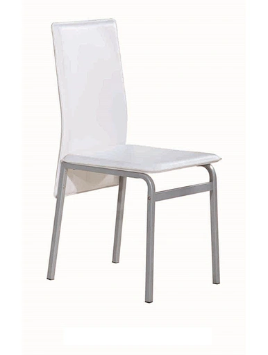 white faux leather chair