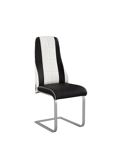 black chair dining leather