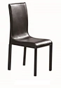 WHOLESALE BLACK FAUX LEATHER DINING CHAIR WITH STABLE METAL LEGS