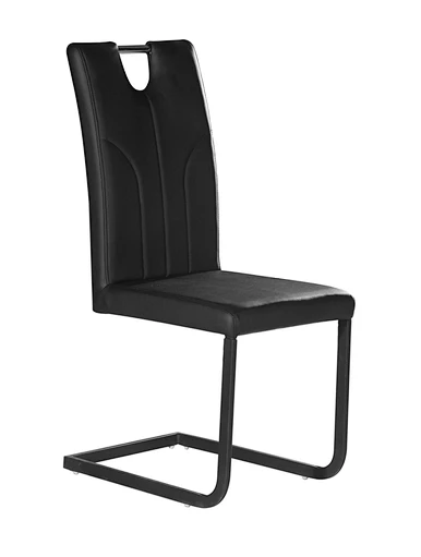black leather dining chair