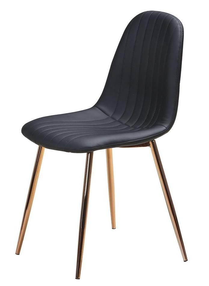 BLACK FABRIC CHAIR WITH STABLE METAL LEGS
