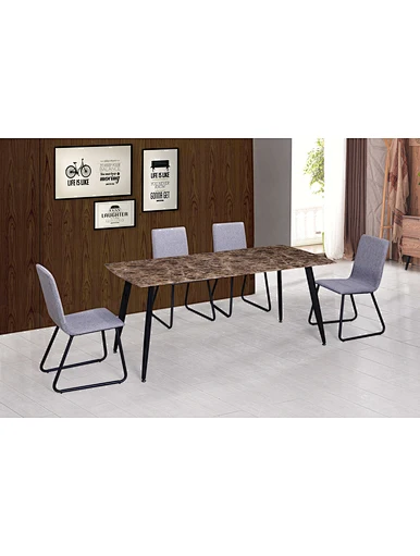rectangular table with metal legs