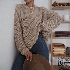Loose Autumn Women Knitted Sweater Oversized Warm Pullovers Female Fashion Tops