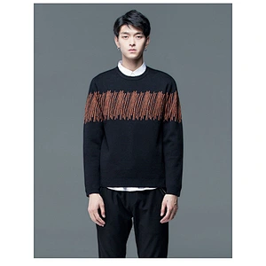 fashion clothes mens black plain sweater warm top designer long sleeve pullover men sweaters