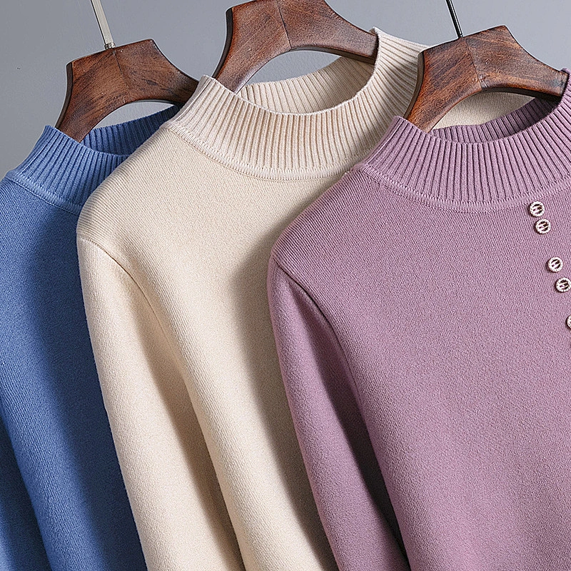turtleneck pullover girl knitted sweater tops fashionable free size women black basic sweaters