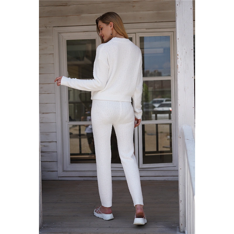 Women clothing two pieces set women long sweaters casual wear pajamas conjunto de mujer