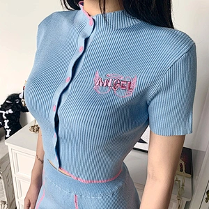 Women fashion sexy  cotton sweater two pieces sets elegant dress