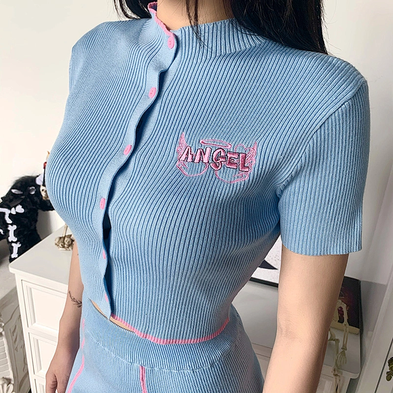 Women fashion sexy  cotton sweater two pieces sets elegant dress