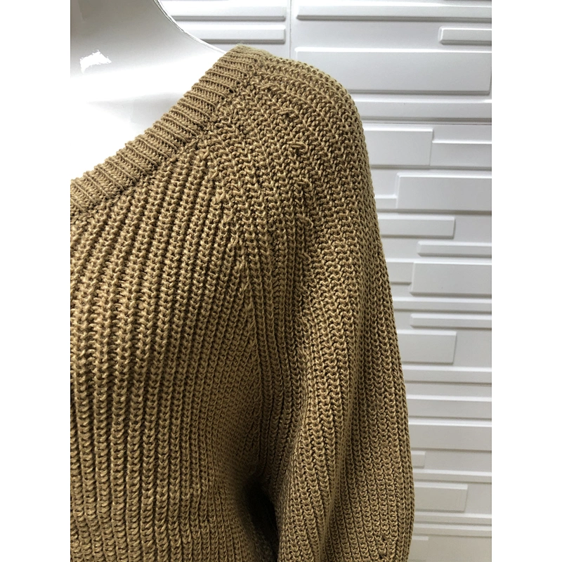 V Neck Fashion Clothes Women Pullover Sweater Casual Knitwear