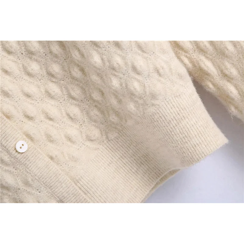 Jumpers woman Velvet Bow Striped Textured  custom knit sweater women knitted sweater for ladies