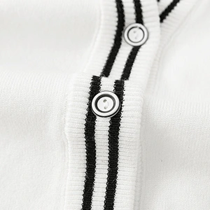 Embroidered Thick Knit Jacket button-through cardigan oversized coatigan sweaters