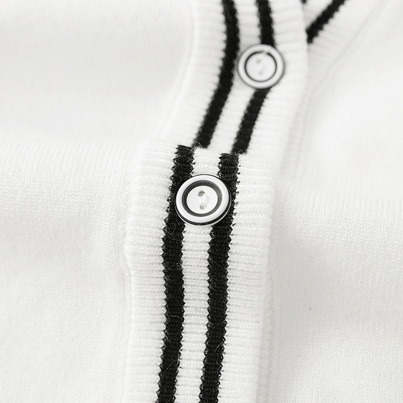 Embroidered Thick Knit Jacket button-through cardigan oversized coatigan sweaters