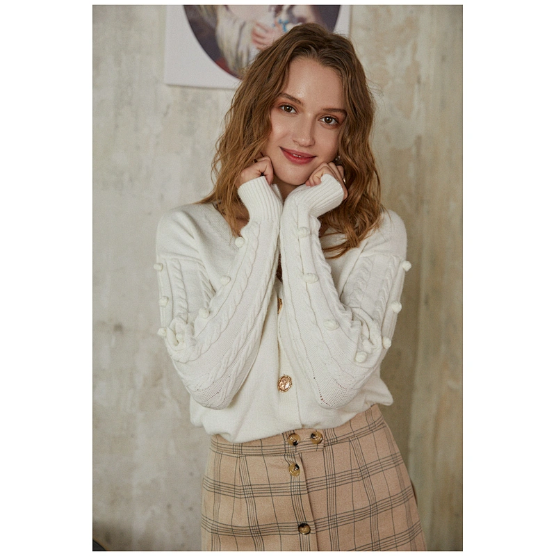 Sexy v-neck knit women casual sweater cardigan elegant autumn ladies sweater tops