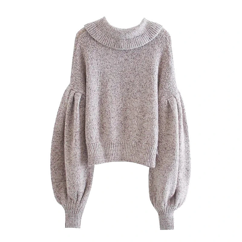 Ruffle Trims Cropped Knitted Sweater pullover blouse Vintage Peter Pan Collar winter soft luxury cute women sweater