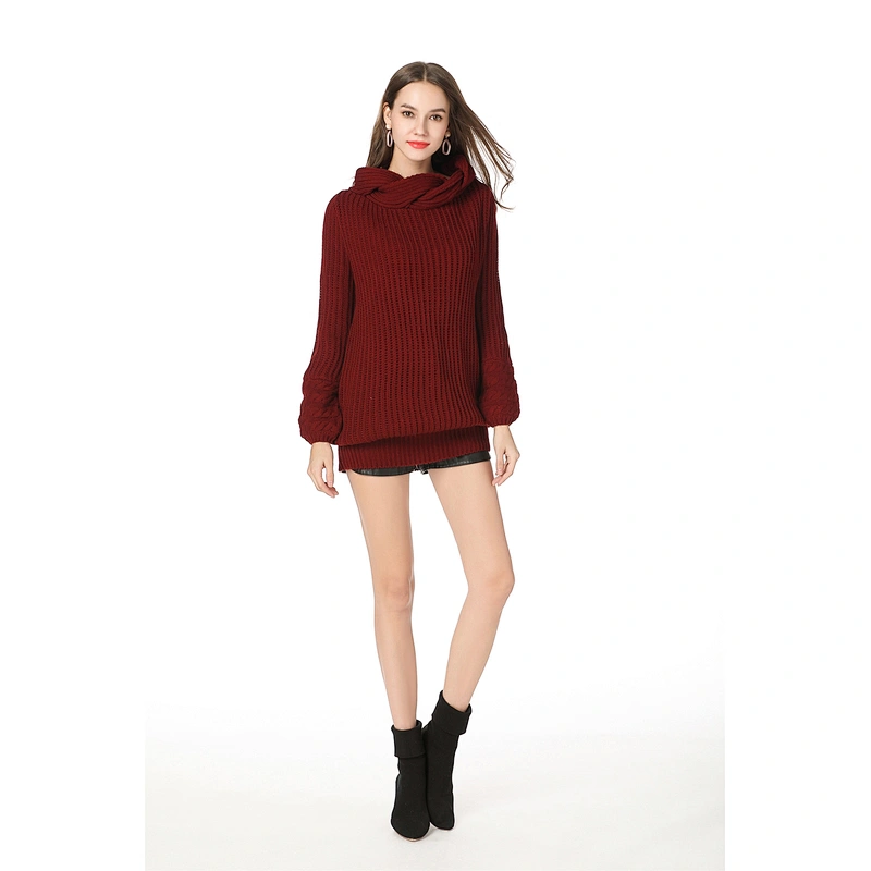Turtleneck pullover sweater women fashion apparel casual winter knitwear