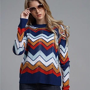 Fall clothing for women color matching stripes sweater  women hoodies apparel in stock