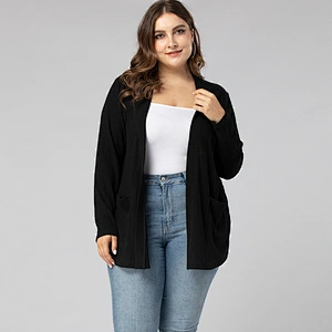Winter plus size sweater women cardigan V-neck loose knitwear