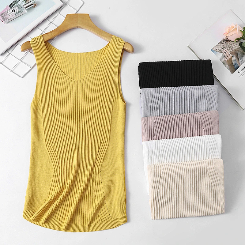 Amazon top seller plus size shirts leisure vest summer fashion knitted women blouse