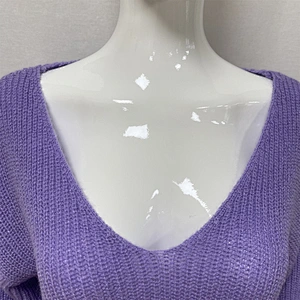 Sexy Women's V-neck Fall/Winter Loose Large Size Knitted Sweater