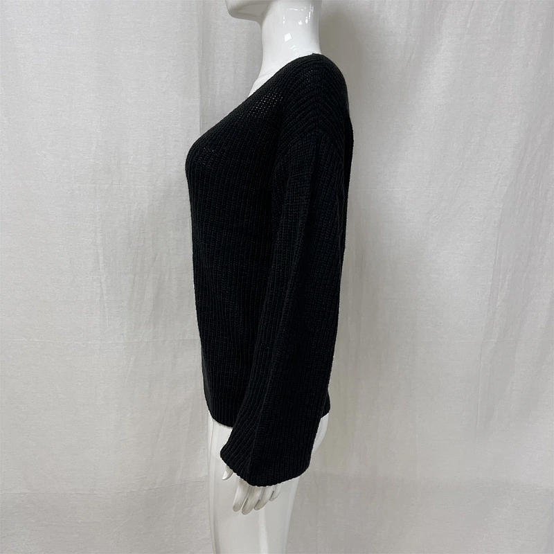 Sexy Women's V-neck Fall/Winter Loose Large Size Knitted Sweater
