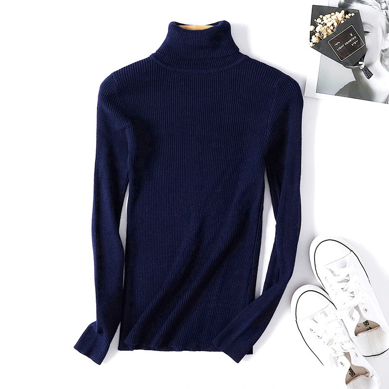 Knitting Sweater Jumper Turtleneck Tops Pullovers Casual Womens Long Sleeve Sweaters