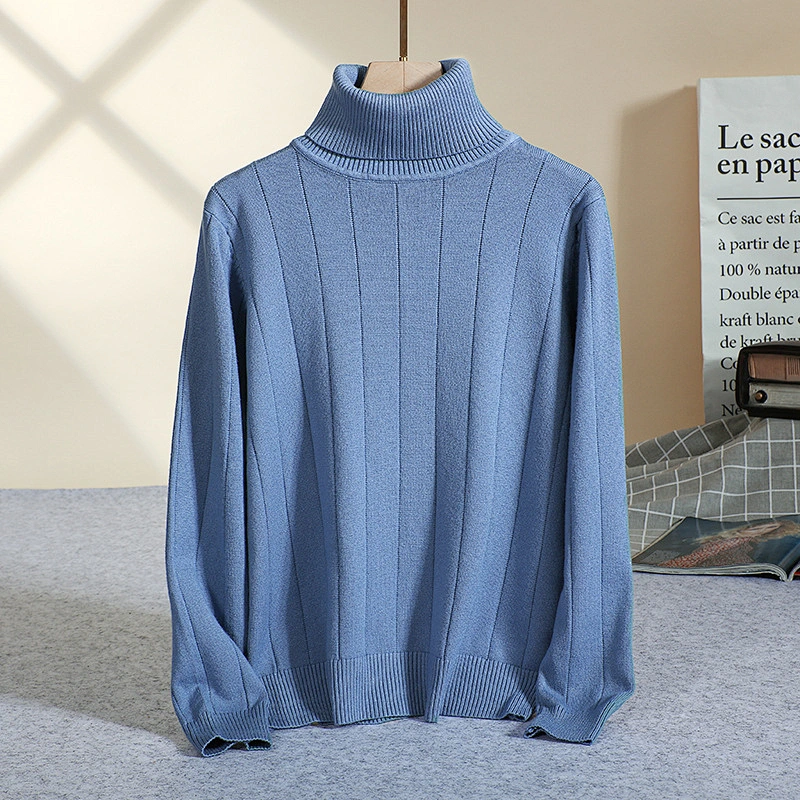 Winter Ladies Pullover  Heather Solid Color Casual Knitted Shirt Turtleneck Women Sweaters