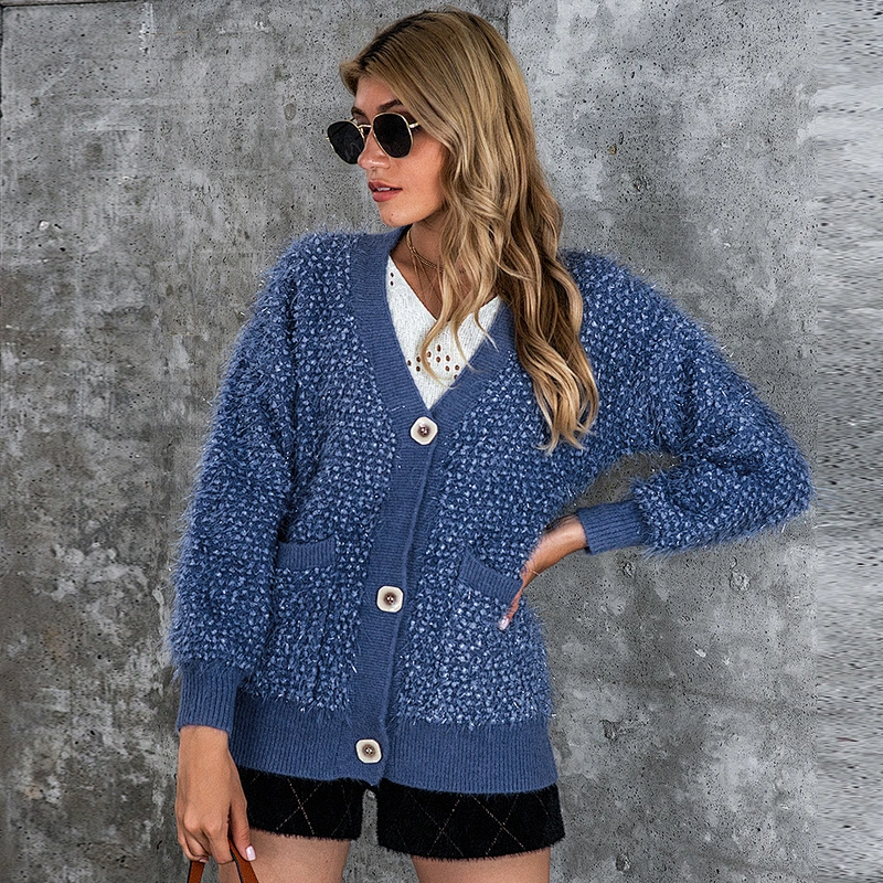 winter lazy style knitwear cardigan women loose plus size casual sweaters