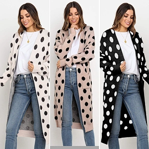 Polka Dot long cardigan fashion clothes women sweater