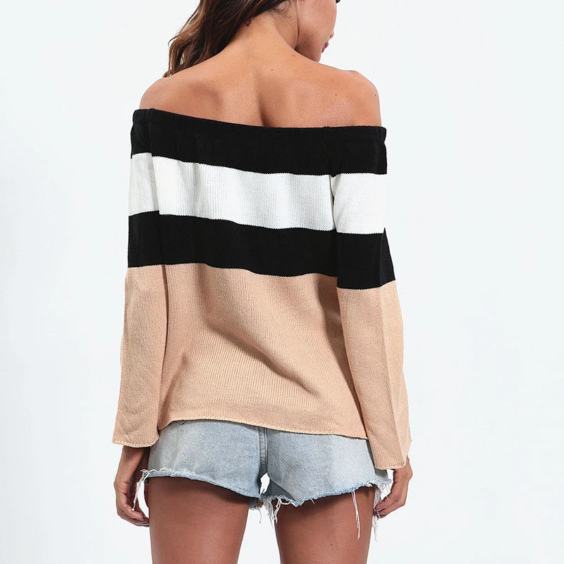 Women clothing casual sweater stripe pullover sweater women fall top mujer
