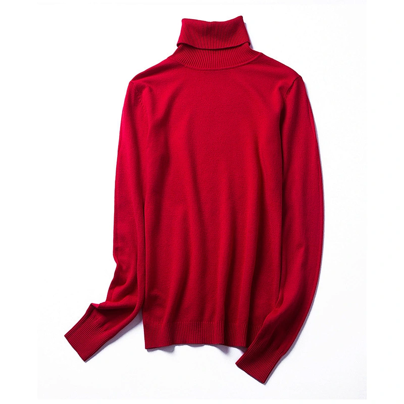 2020 New-Coming Autumn Winter Solid Turn-Down Collar Pullovers Female Thick Turtleneck Knitted High Street Women Sweater