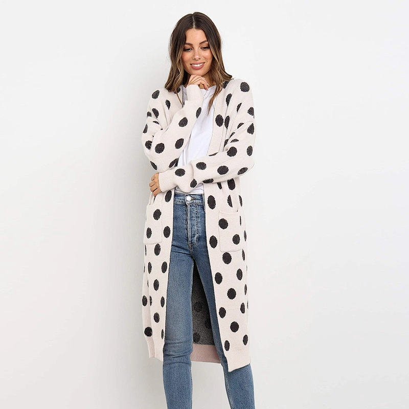 Polka Dot long cardigan fashion clothes women sweater