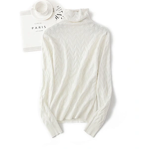 Turtleneck knitwear women pullover twist pile collar casual ottoman cosy sweaters