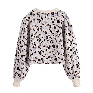 Jacquard Cropped Knitted womens crop Cardigan Sweater luxury gg wrap women sweaters