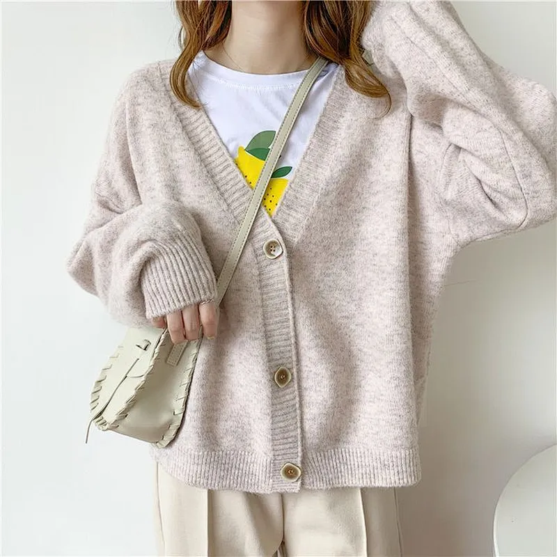 Winter Women Cardigans Sweater Knitted Jacket Girls Chic Tops Woman Sweaters jersey knit Cardigans